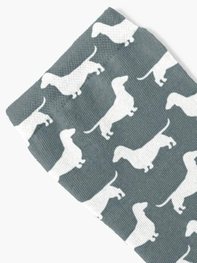 Dachshund Silhouette(s) | Wiener Dog | Smooth Coated Doxie Socks Women'S Funny Socks Man Socks Sock High Women