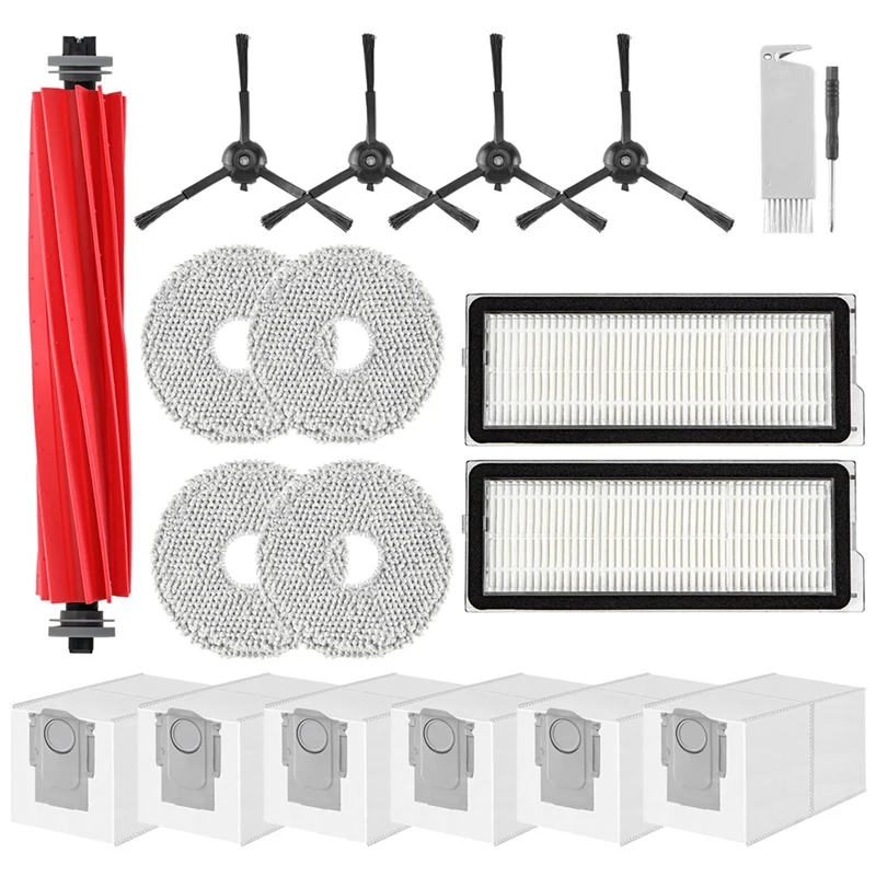 Accessories For Roborock Q Revo Pro, Q Revo Maxv, Q Revo S Vacuum Cleaner Main Brush HEPA Filters Dust Bags Wipes