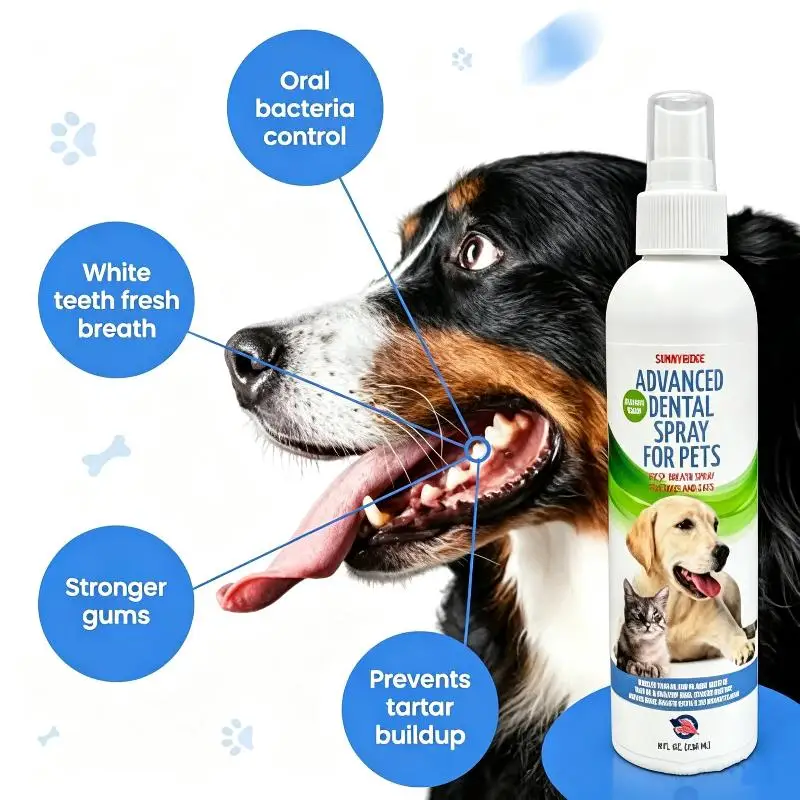Advanced Pet Dental Cleaning Spray Fresh Breath Plaque: Remover Daily Oral Care Dogs Cats