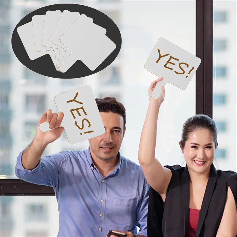 10PCS Answer Board Handheld Student Kids Whiteboards White Double Sided Small Game Props Melamine Reusable Whiteboard Child Kids