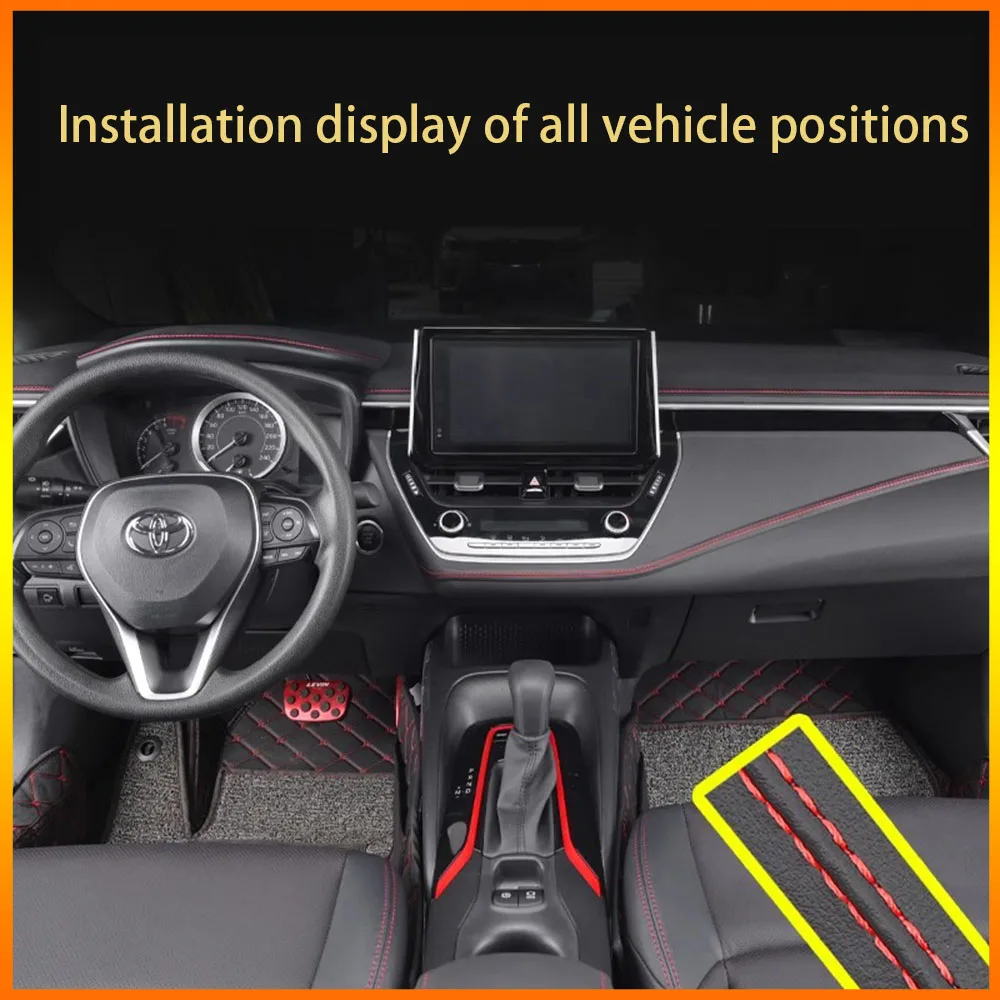 

Pu Leather Car Mouldings Trim 1M/3M*1.5mm Self-adhesive Braided Strip Instrument Panel Decorative Line Auto Interior Accessories