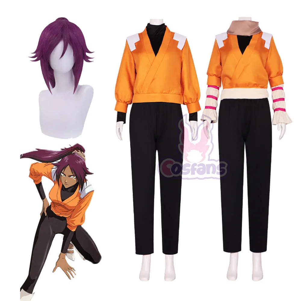 

Anime BLEACH Shihouin Yoruichi Shinigami Cosplay Costume Set Anime Halloween For Woman Men Clothes Cosplay Wig Accessories