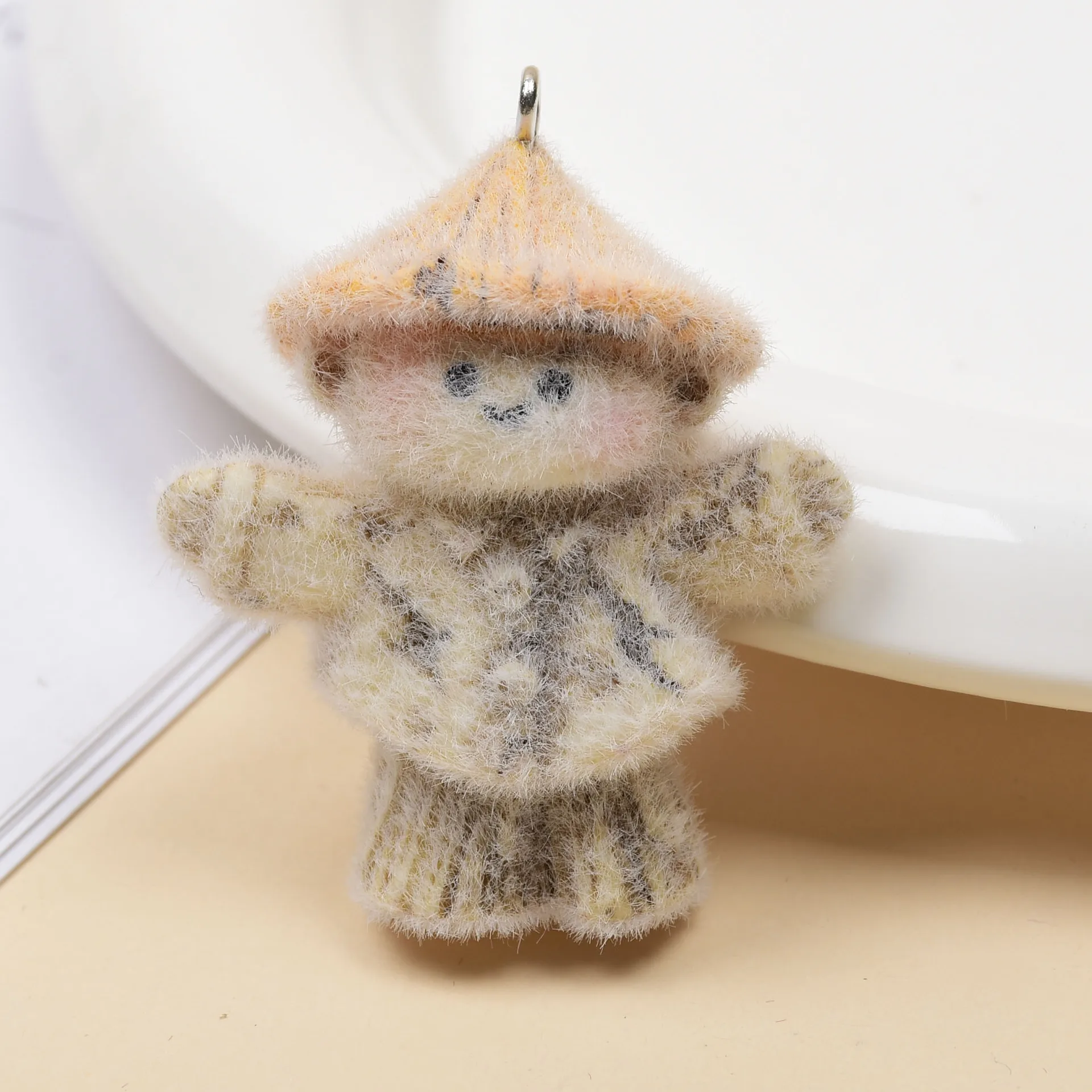 20pcs 3D cute Flocking Resin Charms Cartoon doll Scarecrow Pendant for Necklace Keyrings DIY Crafts Jewelry Make Material