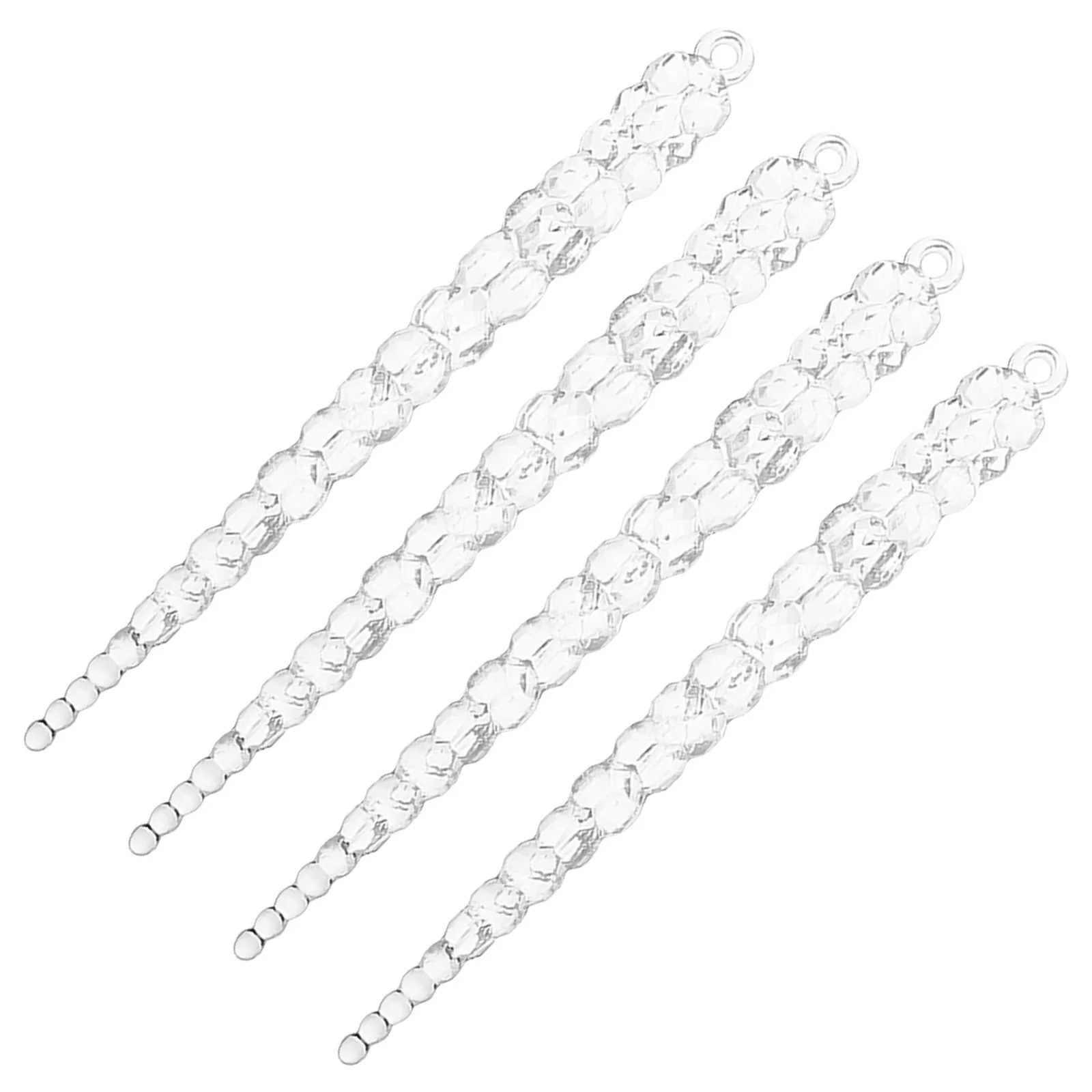 

4Pcs Christmas Icicle Ornaments Hanging Xmas Tree Pendant Sparkling Winter Scene Layout Supplies for Christmas Party Decor