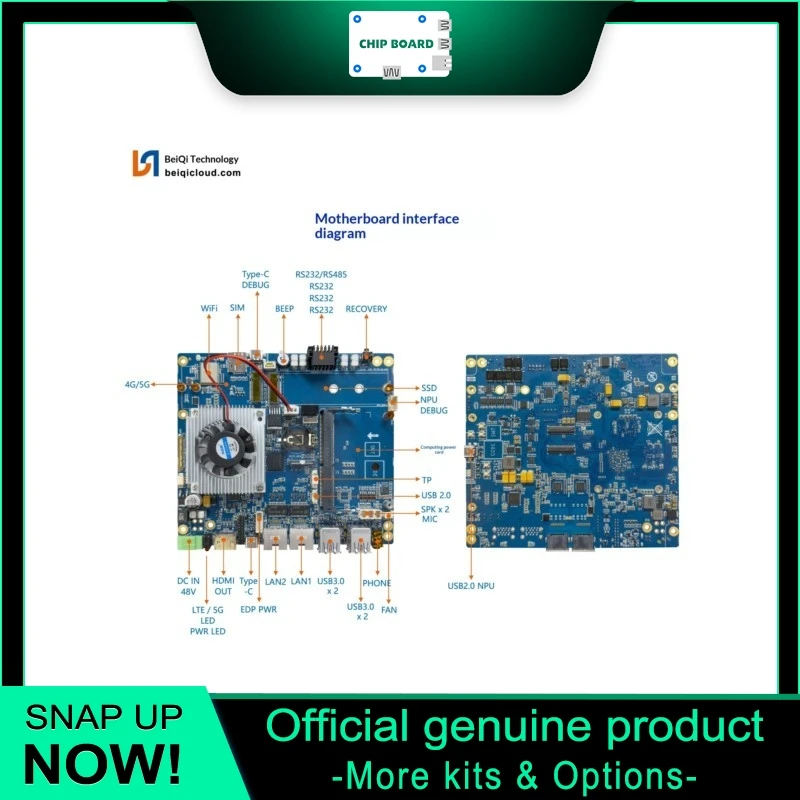 

Beqi Robo3588 robotics mainboard, RK3588 dev kit, OpenHarmony/Ubuntu compatible, AI vehicle control platform