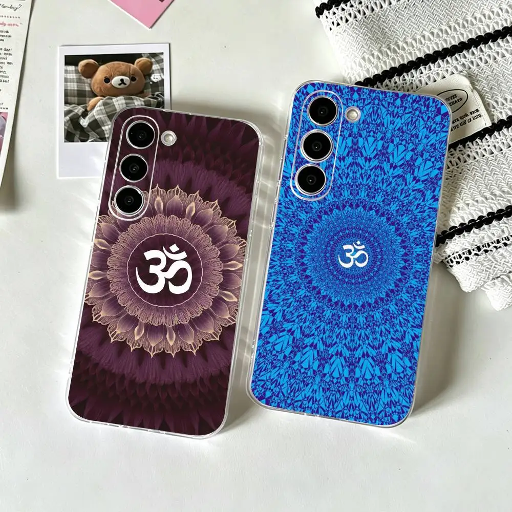 

Y-Yoga Aum Om Mandala Elegant Phone Case For SamsungA10,12,20,21S,30,31,40,50,51,52,70,71 Transparent Cover