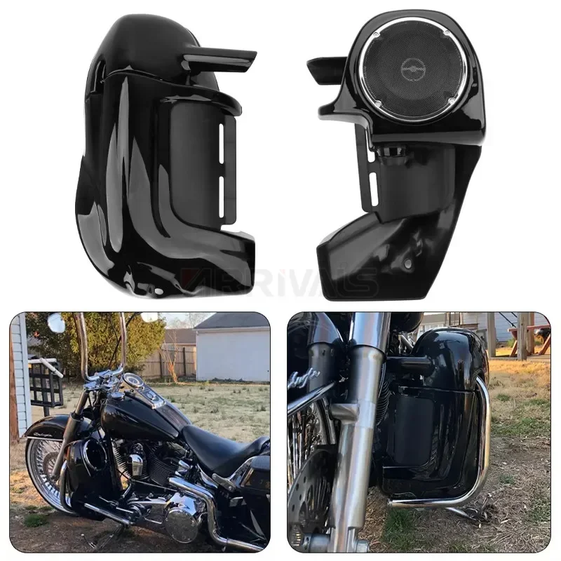 Dolna wentylowana owiewka motocyklowa + 6,5-calowe głośniki z grillsami do Harley Touring Road Glide 1983-2013