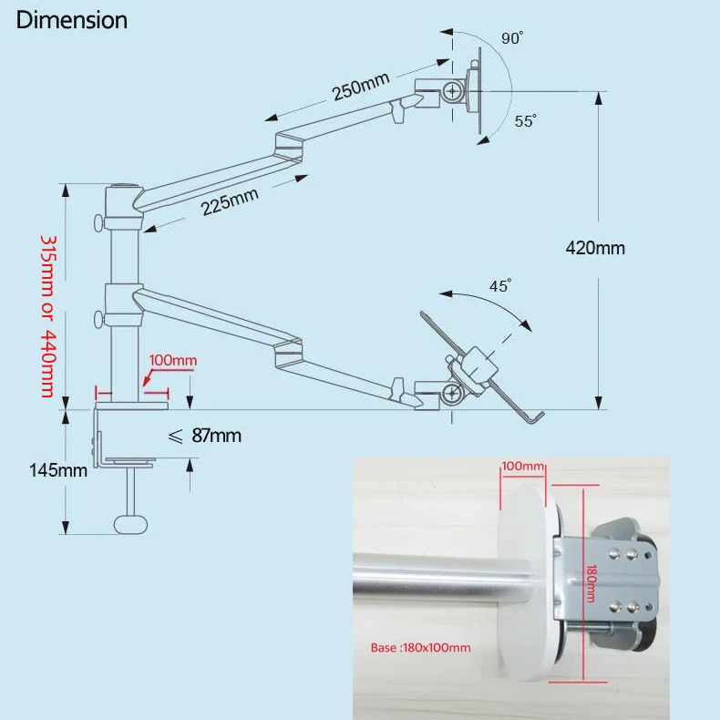 OL-10L-KYM aluminum silver Ergonomics 10