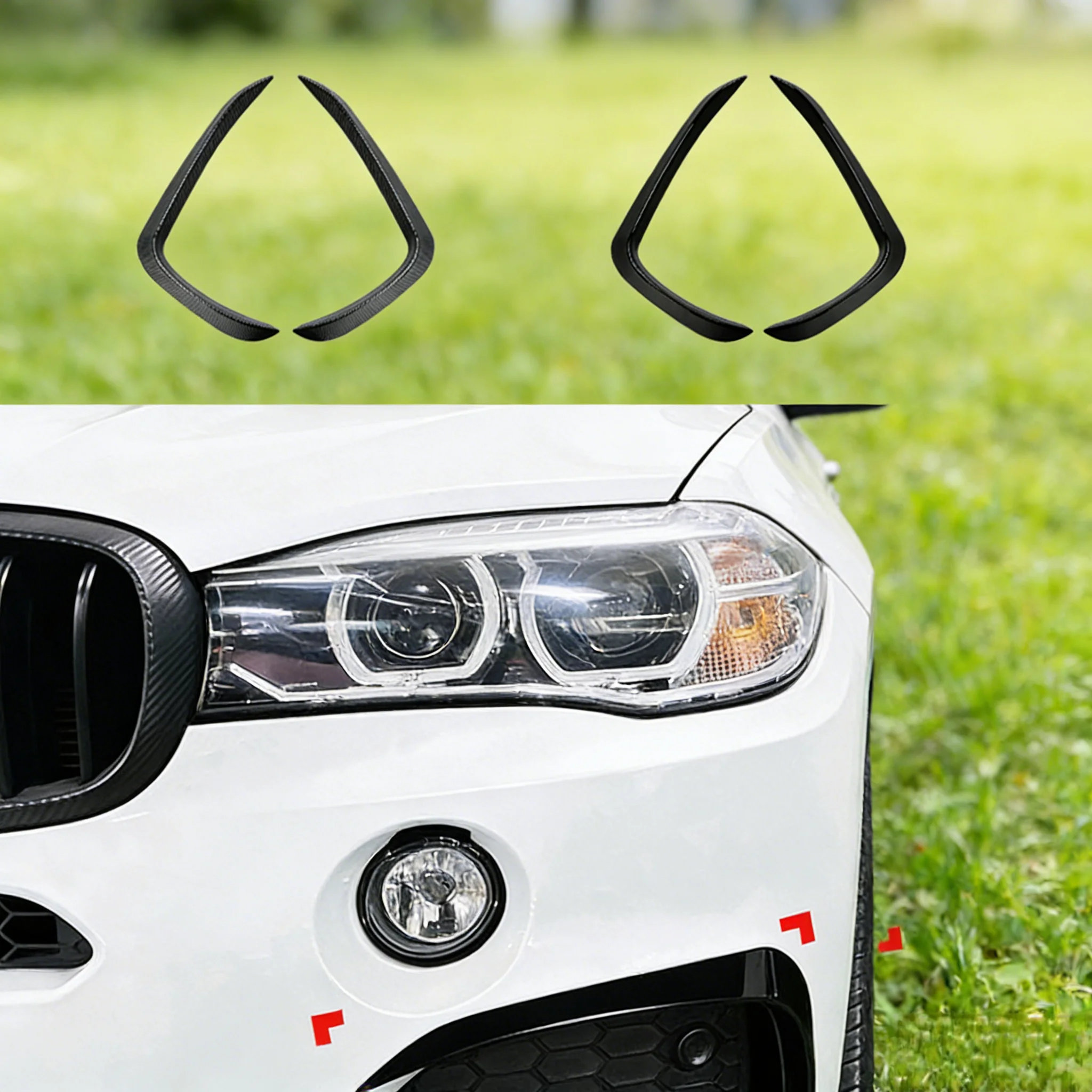 

Car Front Bumper Lip Side Spoiler Fog Lamp Frames Cover For BMW X5 F15 M Sport 2014-2018 Body Kit Splitter