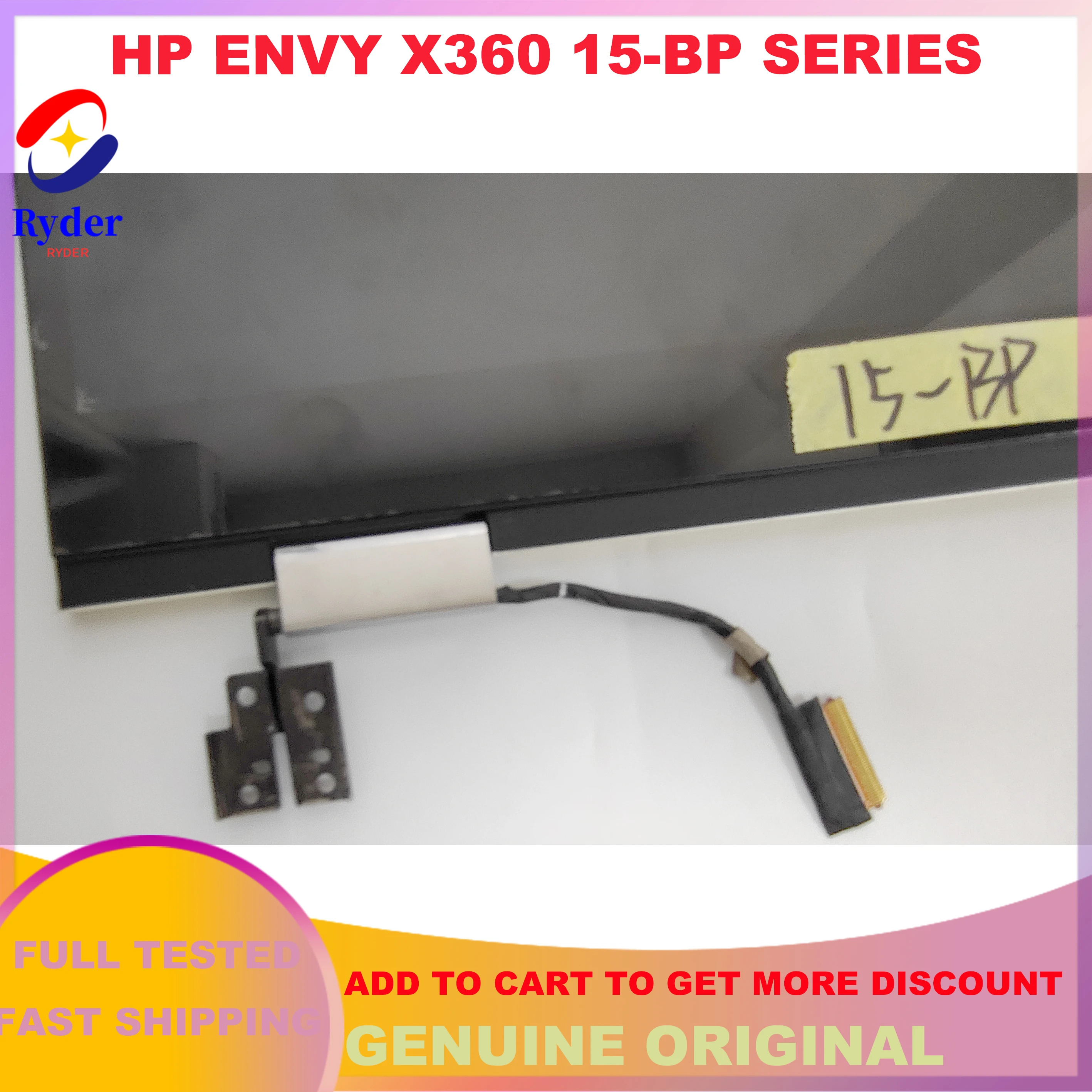 Imagem -03 - Polegada para hp Envy X360 15-bp Série 15-bp053na 15m-bp011dx 15m-bp012dx Lcd Tela de Toque Digitador Assembléia Completa L53868001 15.6