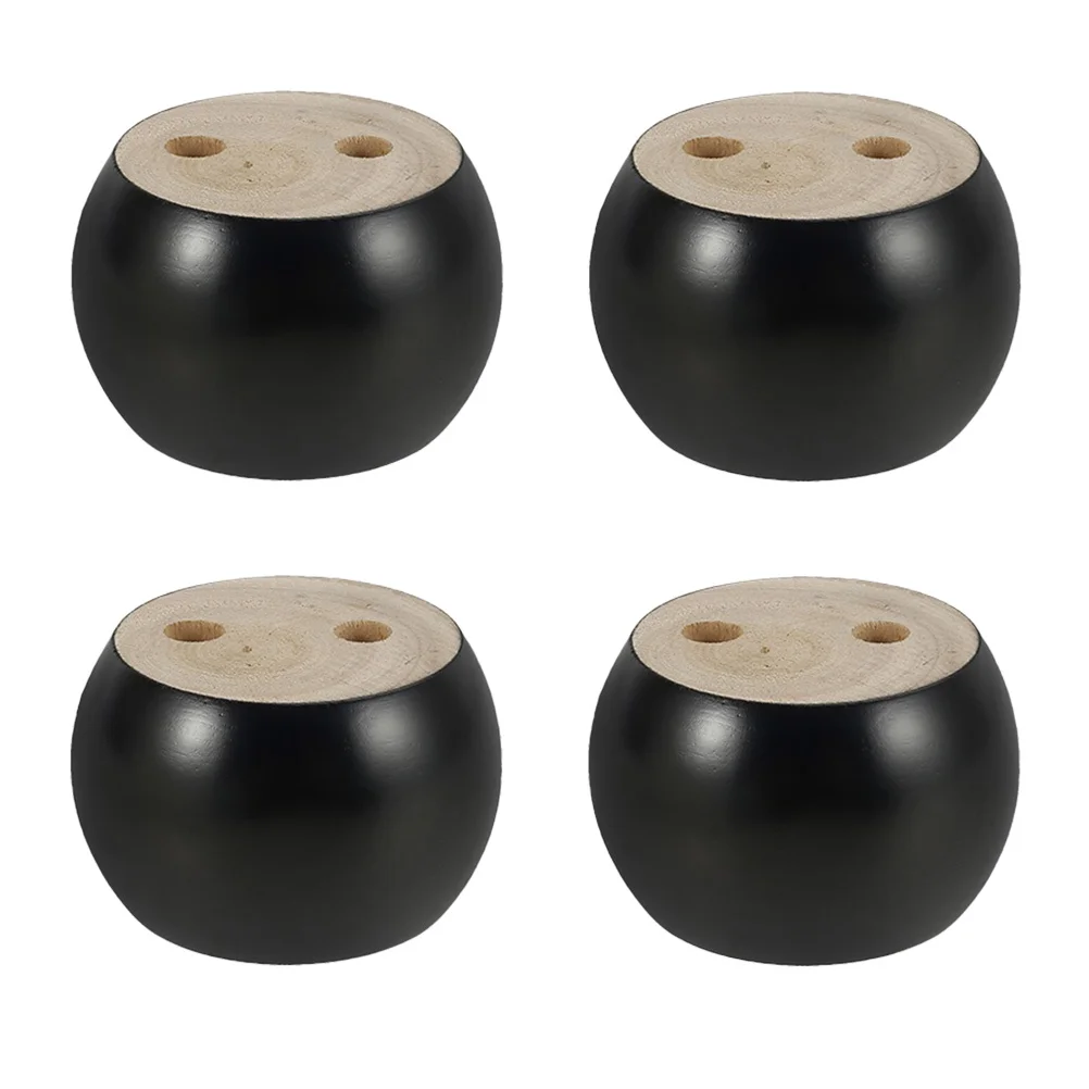 4 قطعة قدم كعكة خشبية أريكة مستديرة قوية دعم قدم اللون الكلاسيكي قدرة تحمل عالية حامل أرجل قطع الأثاث الخشبي #5