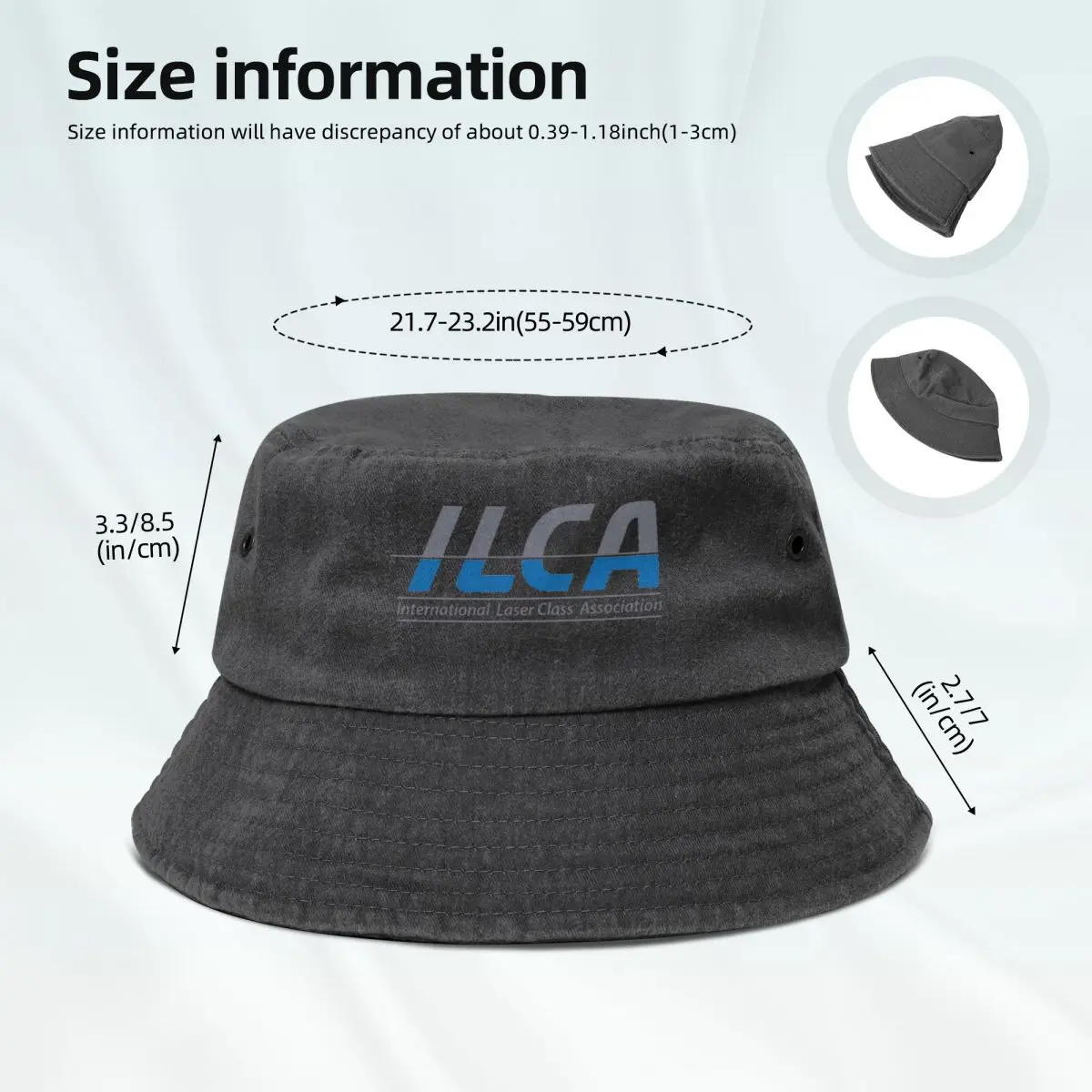 ILCA- International Laser Sailing Association-logo cappello da pescatore cappelli da Cowboy in cotone Denim berretti da Baseball cappello da pescatore