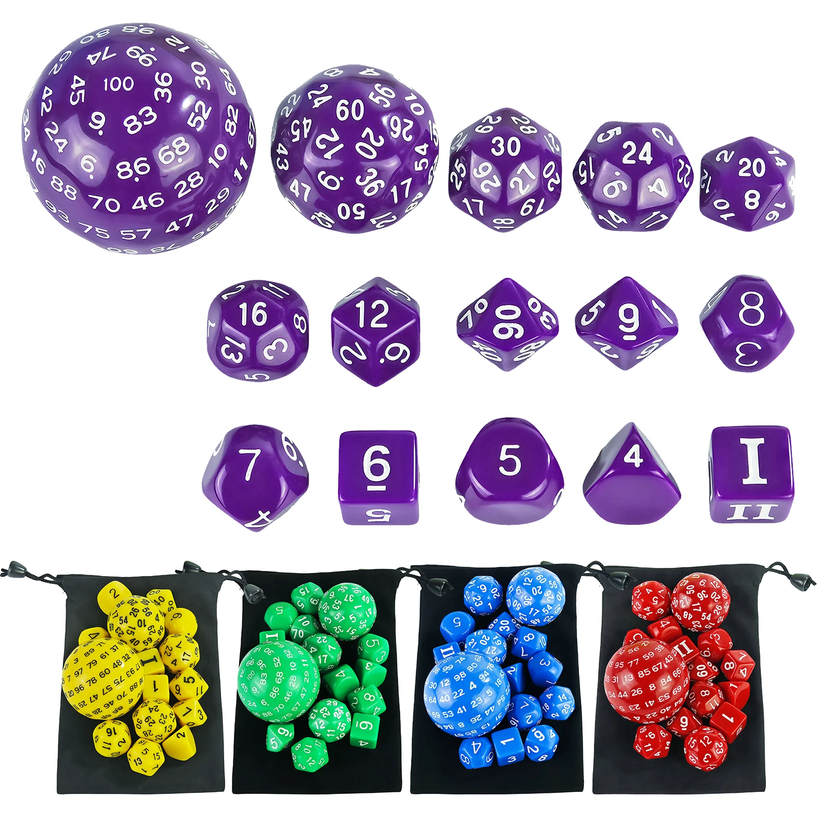 

Набор многогранных кубиков DND Cubes POP D3-D100 Наборы акриловых кубиков 15 шт. Кубики для подарка DND Game RPG Аксессуары для настольных игр