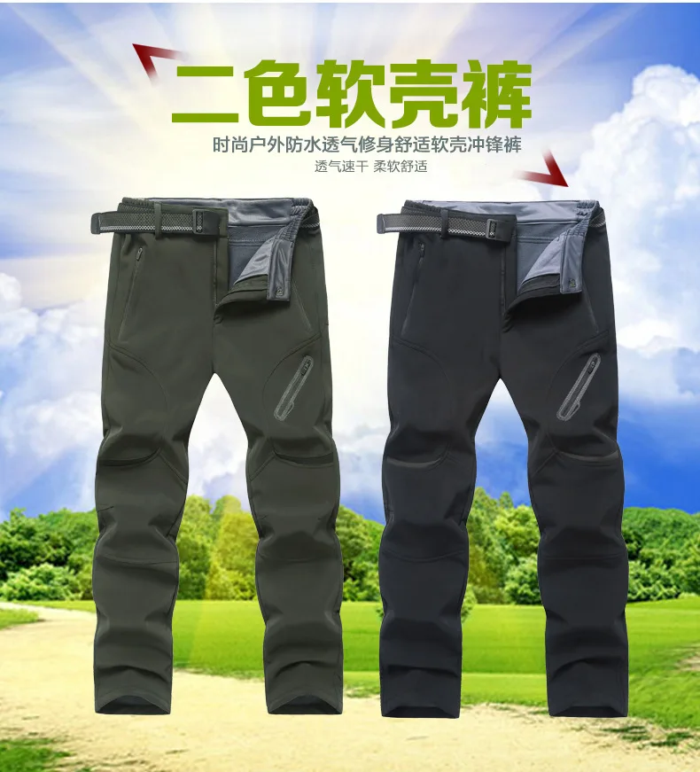 Winter Herren 2-teiliger Outdoor-Anzug, Übergroßer Dicker Fleece-Gefütterter Winddichter Warmer Bergsteiger-Wanderanzug, Lässiges Zweiteiliges Set für Männer – Detail 17