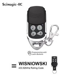 WISNIOWSKI Control remoto 433MHz 4CH abridor de puerta de código rodante para puerta de garaje 433,92 MHz