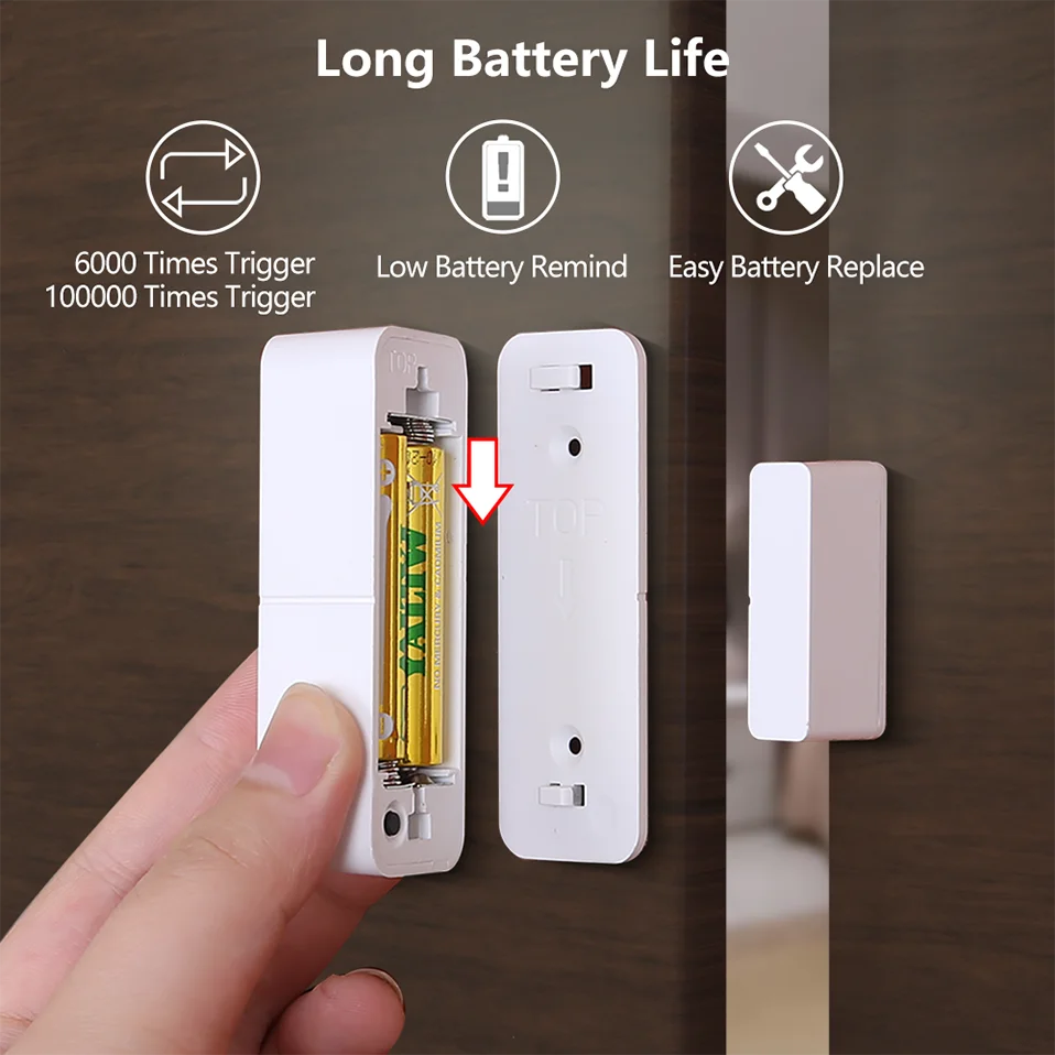 Tuya WiFi Zigbee Türsensor Kontaktsensor Offen Geschlossen Detektor Smart Home Alarm Sicherheitsschutz Arbeiten Sie mit Aleax Smart Life – Detail 9