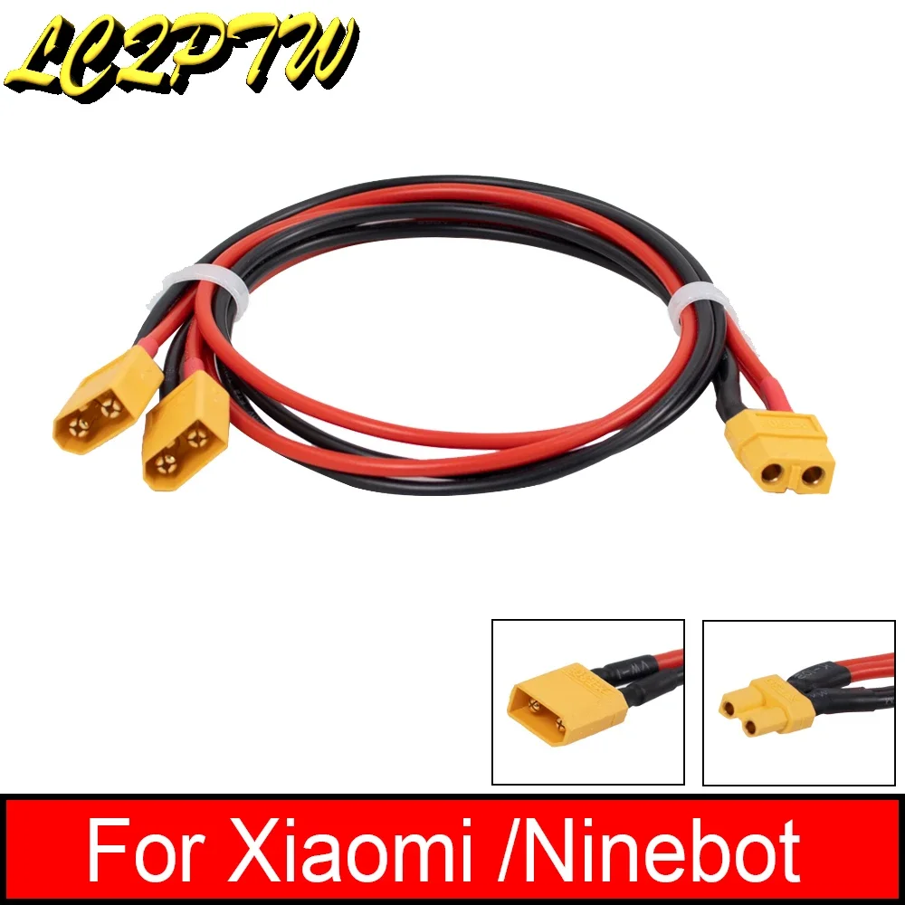 XT60 XT30 Conector de Bateria, Cabo Masculino e Feminino, Extensão Dupla, Y Splitter, Fio de Silicone 3-Way para Xiaomi Ninebot Scooter Elétrico