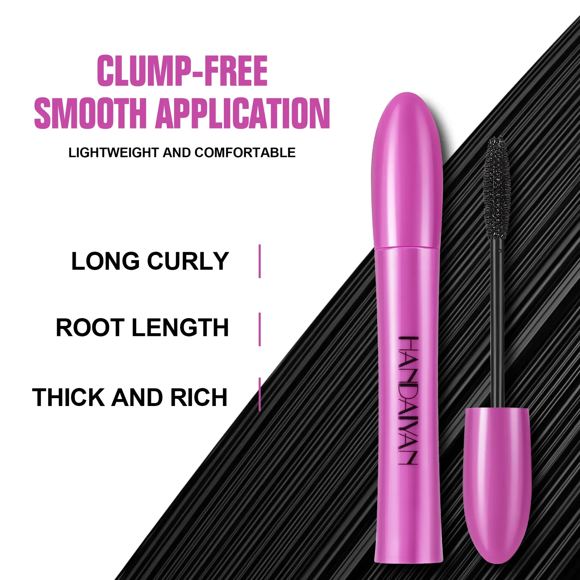 สีสันผ้าไหมมาสคาร่ามาสคาร่ากันน้ําสีฟ้าสีแดงสีดําครีมหนายาว Curling Smudge-Proof แต่งหน้าเครื่องสําอาง