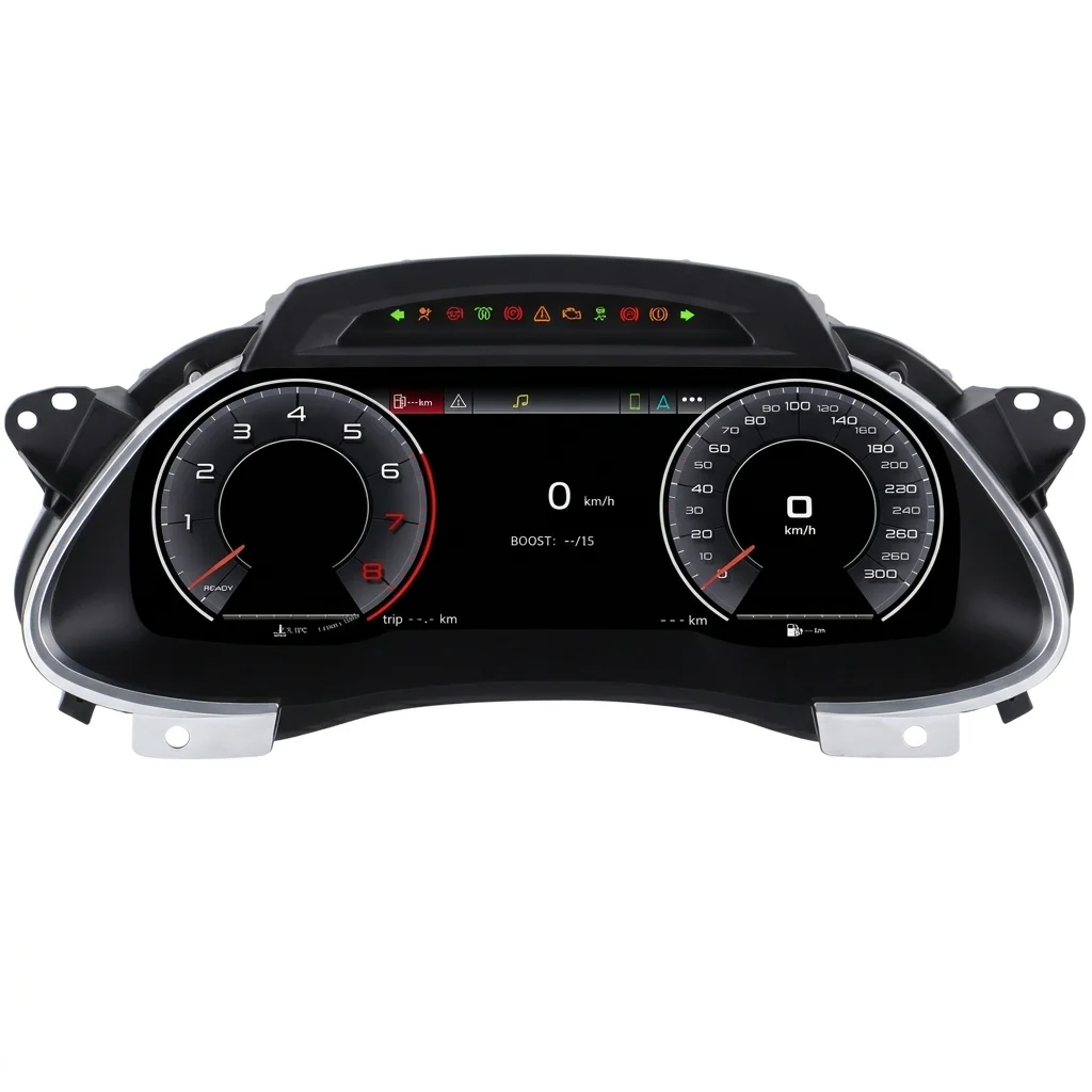 12.3’’ LCD Digital Instrument Cluster Compatible with Audi A4 2009-2012, Speedometer & Tachometer, Wireless CarPlay Android Auto