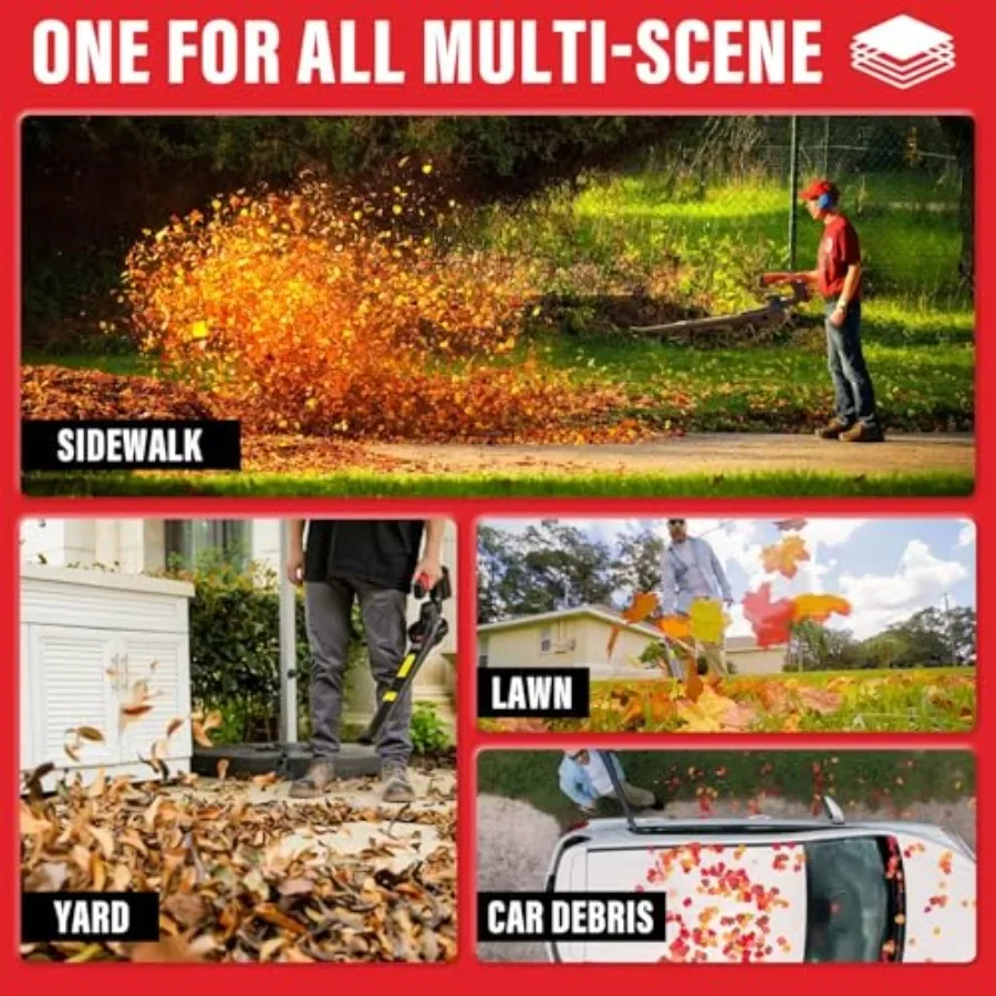 منفاخ أوراق شجر لاسلكي 20 فولت يعمل بالبطارية منفاخ كهربائي للعناية بالعشب منفاخ أوراق كهربائي خفيف الوزن لنفخ أوراق الفناء #4