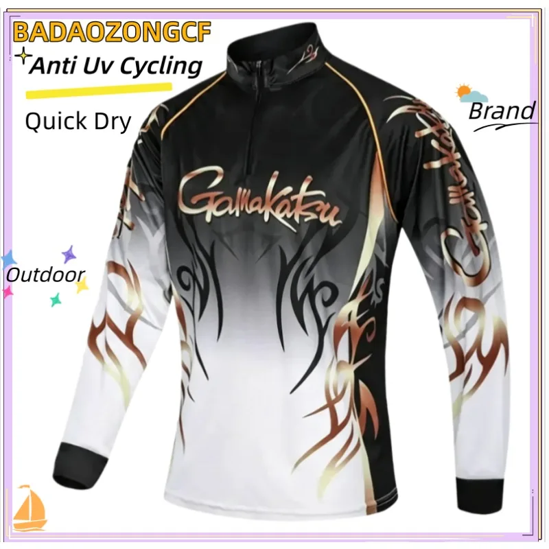Men's Quick Dry Breathable UV Sunscreen Fishing Shirt Long Sleeve Lightweight Outdoor Clothing for Summer Protection