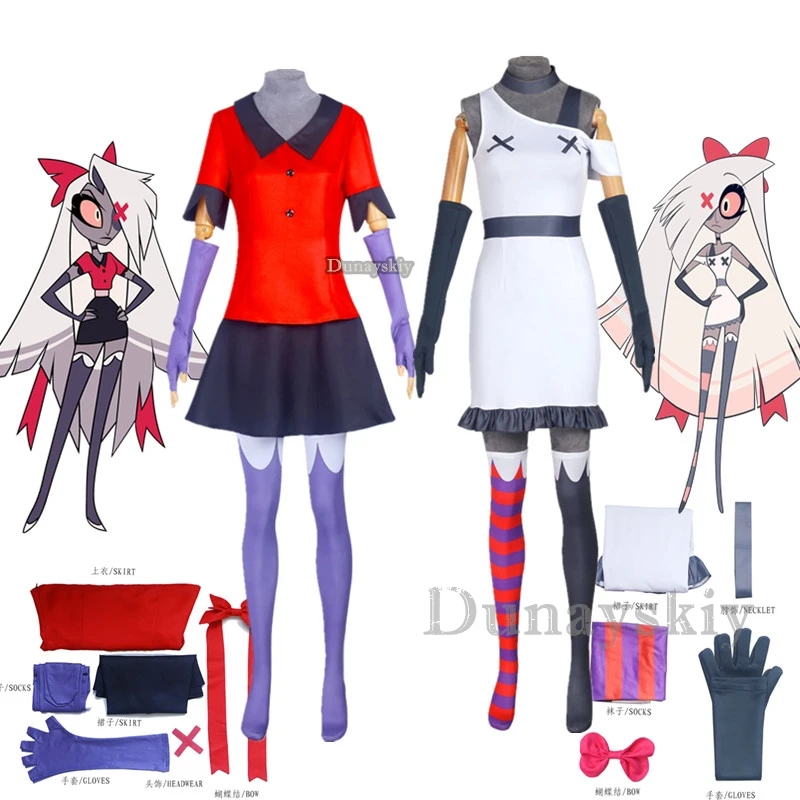 

Костюм для косплея аниме Vaggie, униформа для отеля, униформа для взрослых, мужчин и женщин, дьявол, радио, демон, карнавал, Хэллоуин, полный комплект