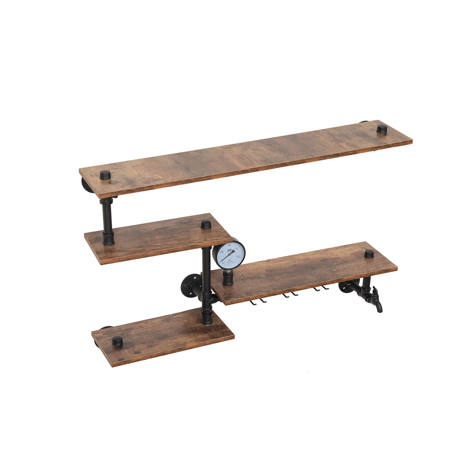 

Industrial air pipe, wine rack, rural storage rack, retro kitchen seasoning , art , retro style