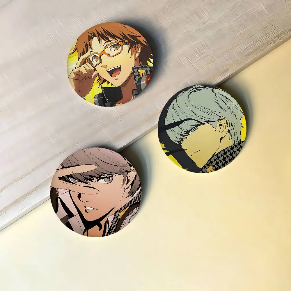 Persona 4 Golden Badges Peripheral Lapel Pins Tinplate Round Brooch For Shoulder Bag Accessories Souvenir Gifts