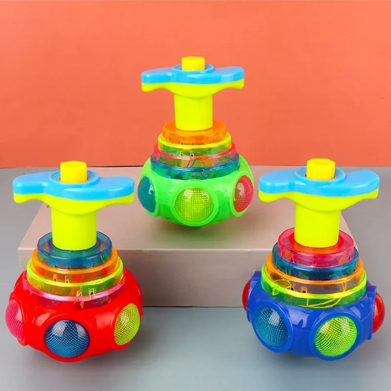 LED Spinner Gyro Toy Luminous Gyroscope Flashing Spinning Ball Kids Party Toys Treat Boy Girl Birthday School Gift Goodie Filler