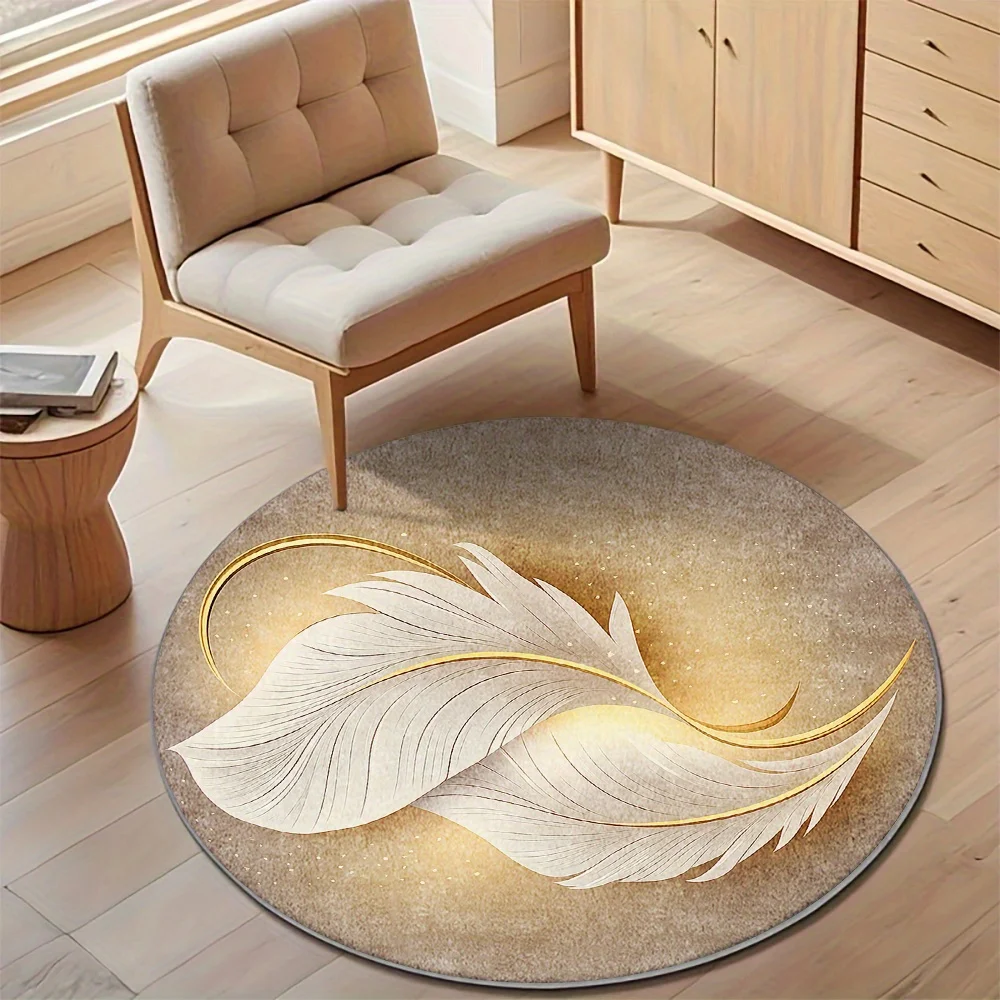 Rustic Wooden Log Cross Section Circular Area Rug  Natural Crack Tree Growth Ring Anti Slip Round Rug for Cabin Home Decor