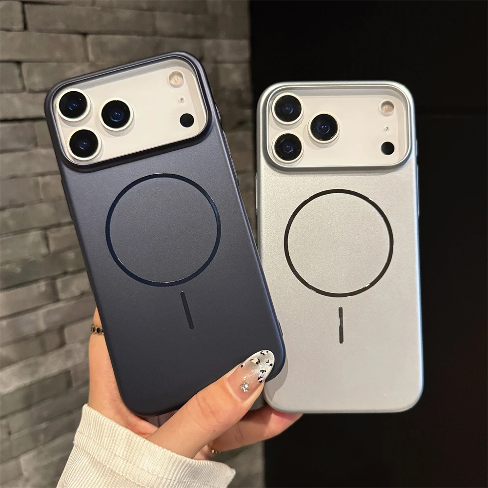 Custodia di ricarica wireless magnetica con placcatura ultra sottile per iPhone 17 Air 16 15 14 Plus 13 12 11 Pro Max per Magsafe Slim Cover opaca