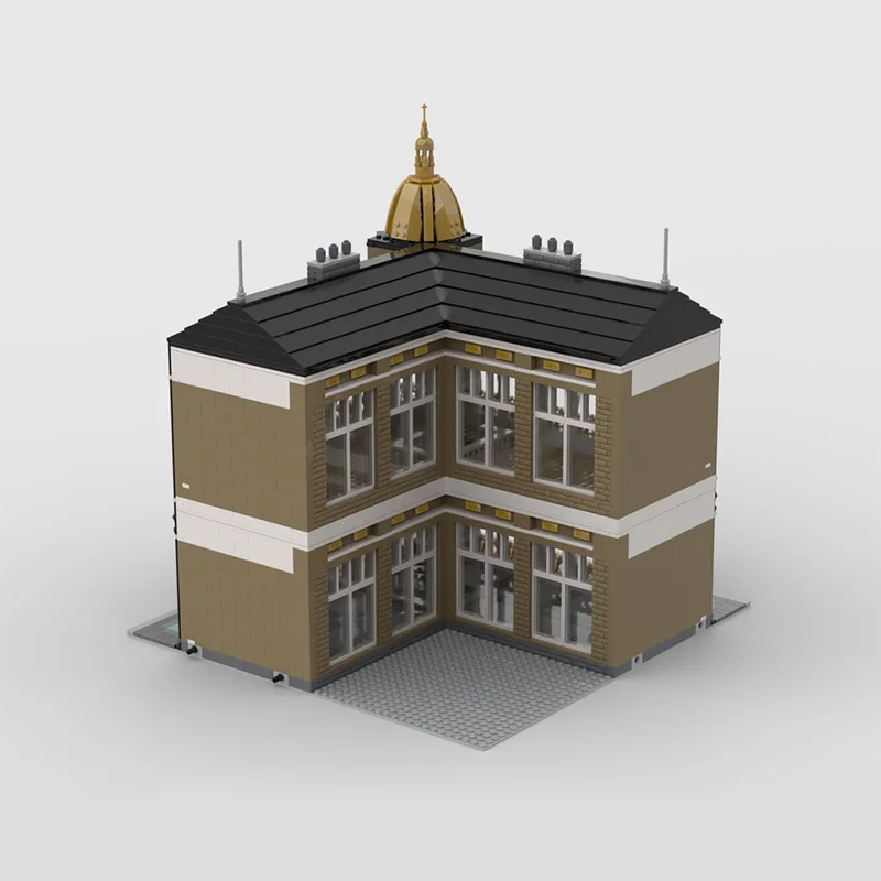 City Street View Model MOC Building Bricks Gallery Architecture Modular Technology Children Holiday Gifts Assemble Toys Suit