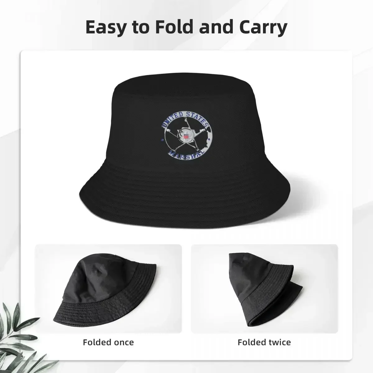 US UNITED STATES MARSHAL BADGE USMS Bucket Hats Panama For Kids Bob Hats Fashion Fisherman Hats Summer Beach Fishing Unisex Caps