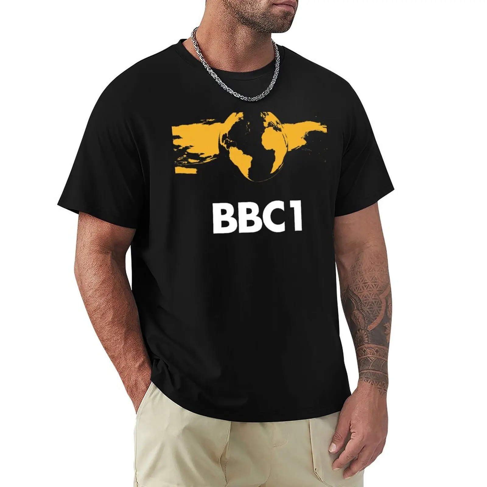 beebthings 1970s Mirror Globe T-Shirt Utility Work Short Sleeve Top
