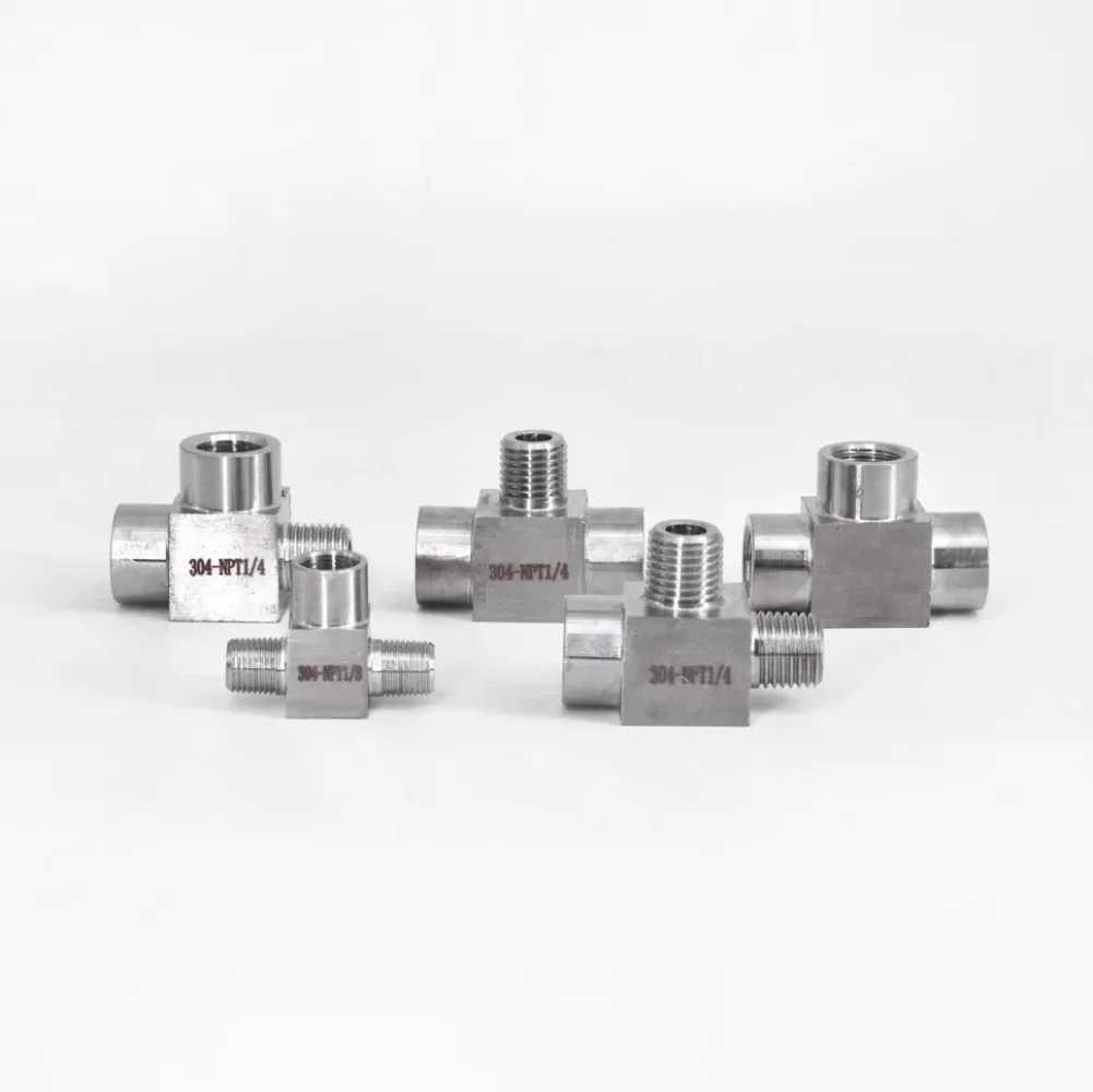 1/8" 1/4" 3/8" 1/2" BSP NPT Trójnik żeński męski 3-drożny Złącze rurowe ze stali nierdzewnej 304 Blok rozdzielacza Wysokie ciśnienie — zdjęcie 5