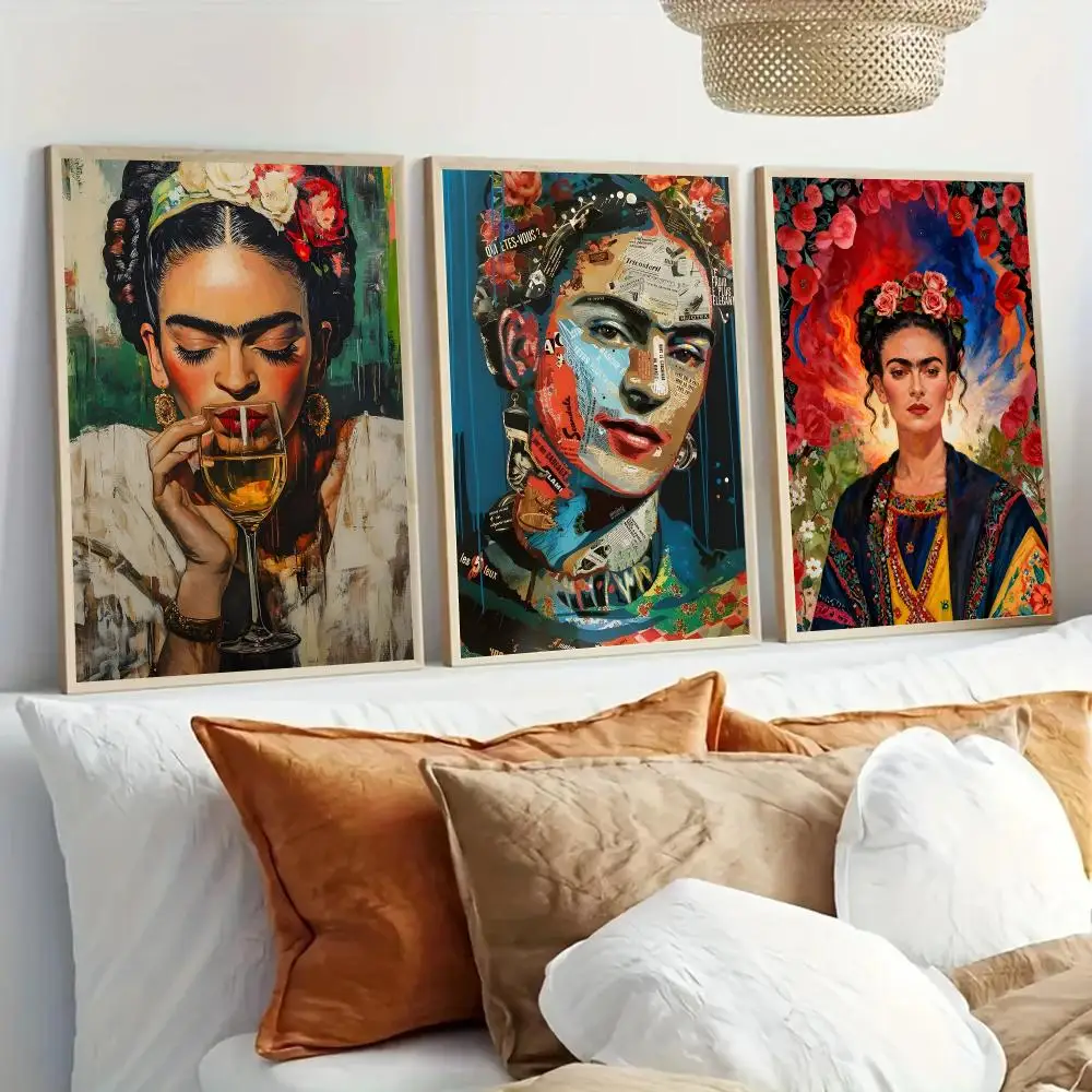 Art Frida K-Kahlo Poster Modern Home Living Bedroom Bar Hallway Waterproof Wall Art Aesthetic Decor