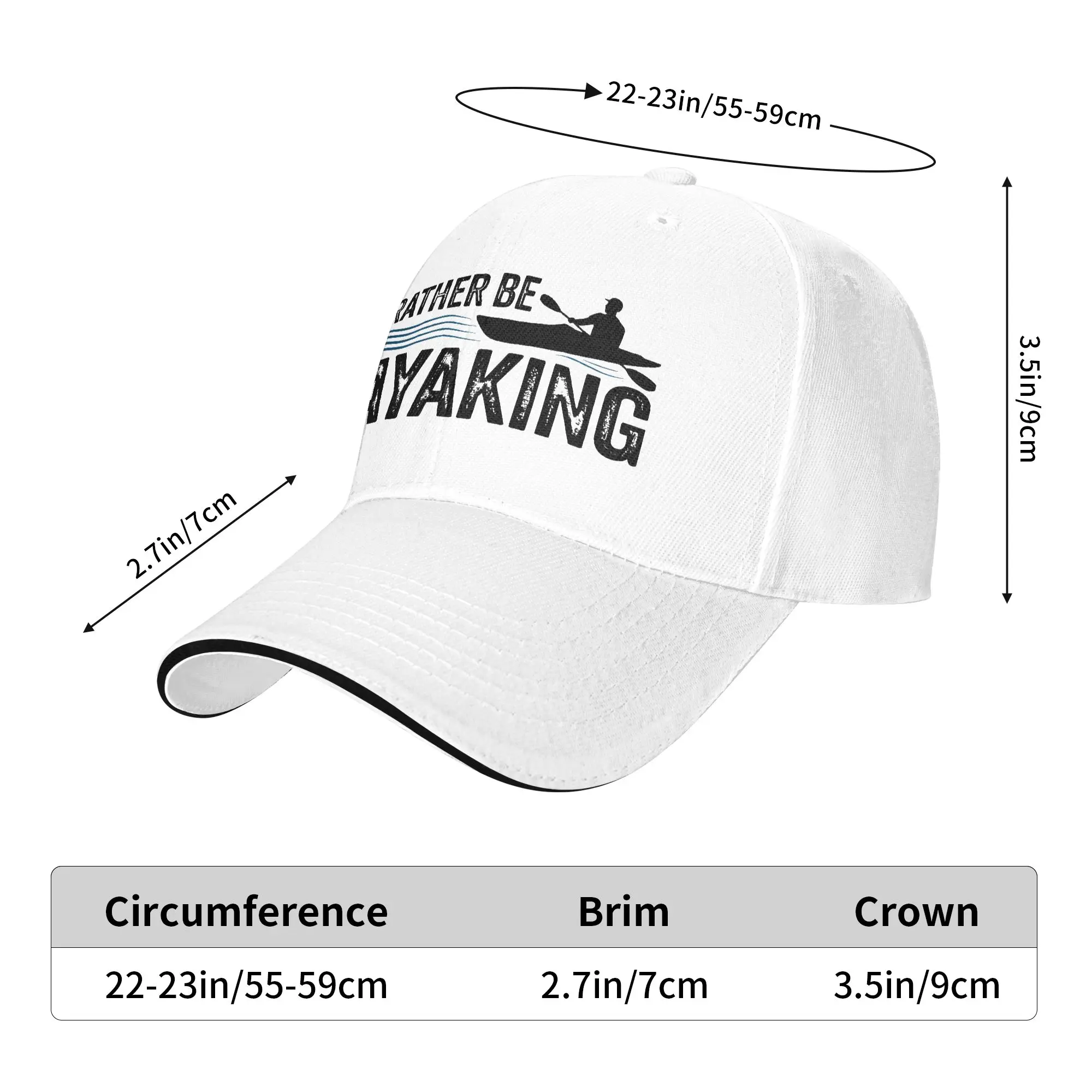Summer Casual Baseball Cap Kayak Fishing Outdoor Trucker Hat For Unisex Men Hot Sale I'd Rather Be Kayaking Classic Baseball Cap