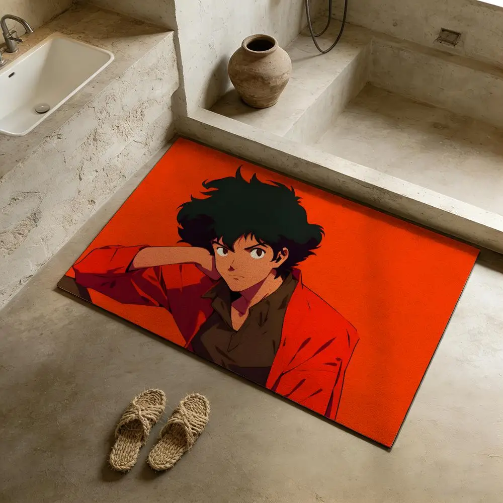 Floor Mat Diatomite Bath Mat, Quick-Drying Non-Slip Absorbent Mat, Washable Home Floor Ma C-Cowboy Bebop