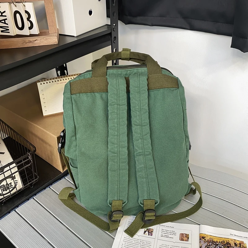 Large Capacity Canvas Backpacks 100% Cotton Solid Leisure Or Travel Bags 2022 New Fashion School Bags High Quality Packages