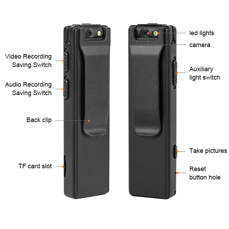 HD Camera Law Enforcement Recorder Body Camera Car Flashlight Micro Camera Car Electronics DVR Magnetic sucker A4 upgrade