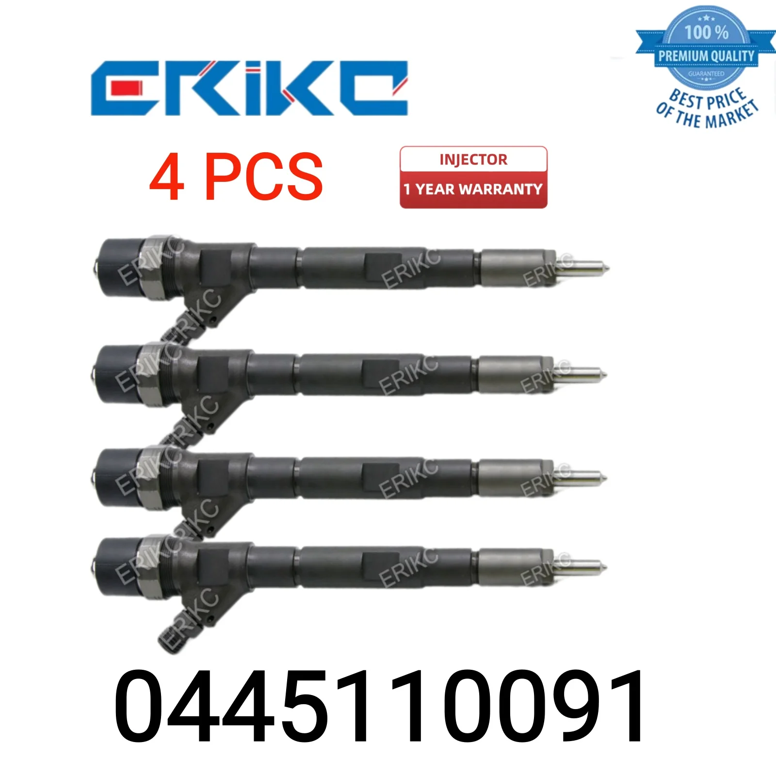 4 PCS 0445110091 Injector Assy Fuel 0 445 110 091 Nozzle Injector 0445 110 091 Common Rail Injection fit for HUYNDAI 33800-4A000