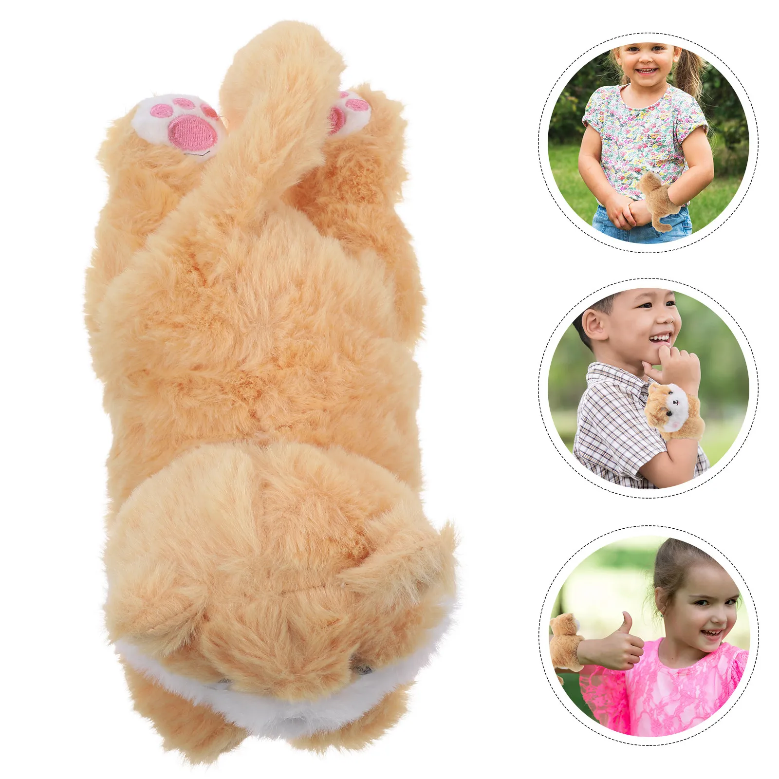

Stuffed Animal Slap Bracelet Cute Dog Hugger Soft Wear-Resistant Slap Band Lightweight Party Wristband Animal Theme Favor
