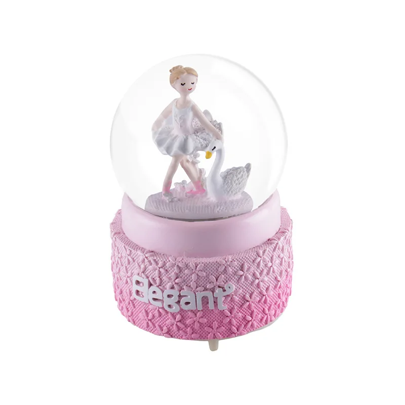 Globe Music Box for Girls, Swan Ballet, Snowball, Home Decor, Bedroom, Living Room Ornaments, Children\'s Day Gift