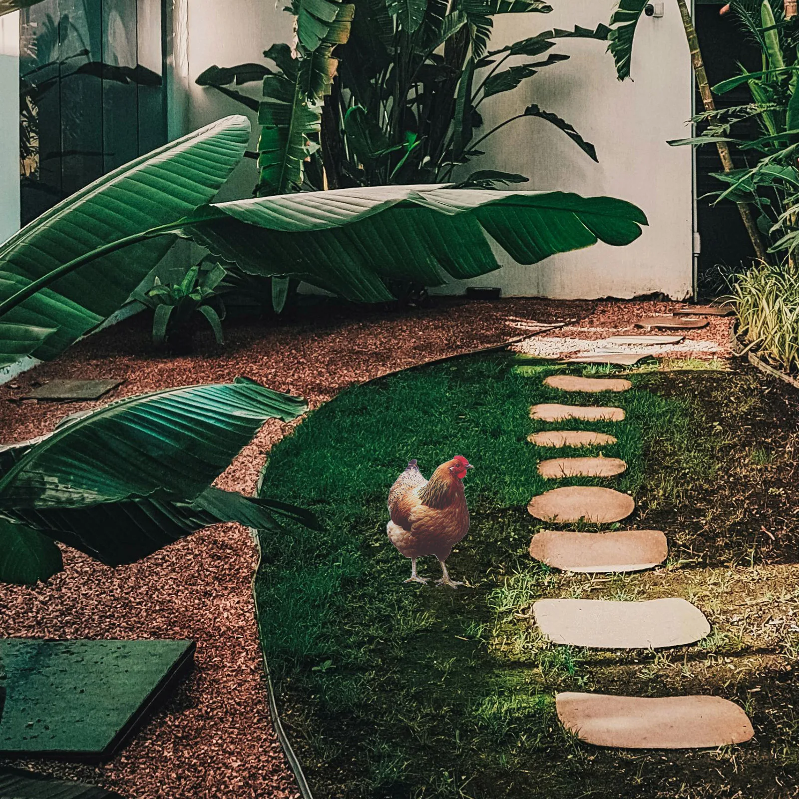 

3D Acrylic Chicken Stake Waterproof Outdoor Courtyard Decoration Yard Ornaments For Garden Fence Decor Animal