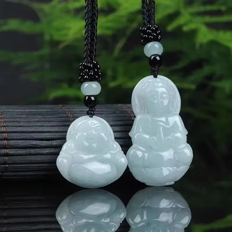 

Сертификат из натурального изумруда, кулон Будды Гуаньинь, ожерелье, очаровательные ювелирные изделия, модные резные изделия ручной работы для мужчин и женщин, подарки на удачу, амулет, новый