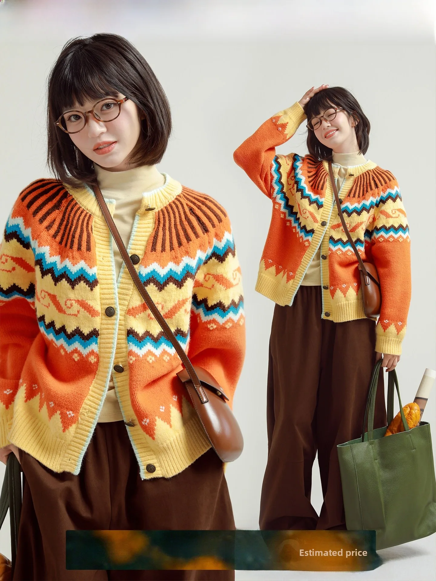 

Редкий вязаный кардиган Probabili Fair Isle для женщин, свободный, утепленный, осенне-зимний, из мягкого акрилового волокна, длинный, с длинными рукавами