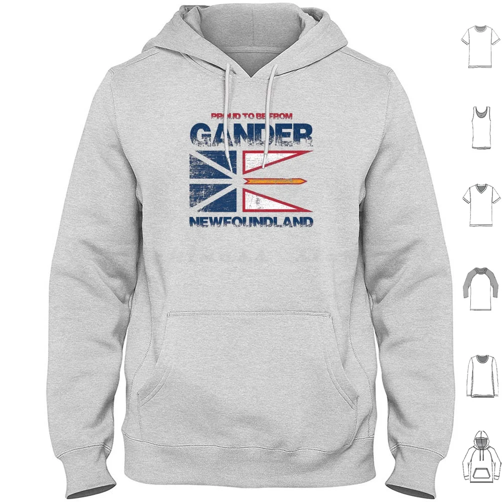 Proud To Be From Gander Hoodies Long Sleeve Gander Newfoundland Newfie Towns The Flag Comical Pride Newfies