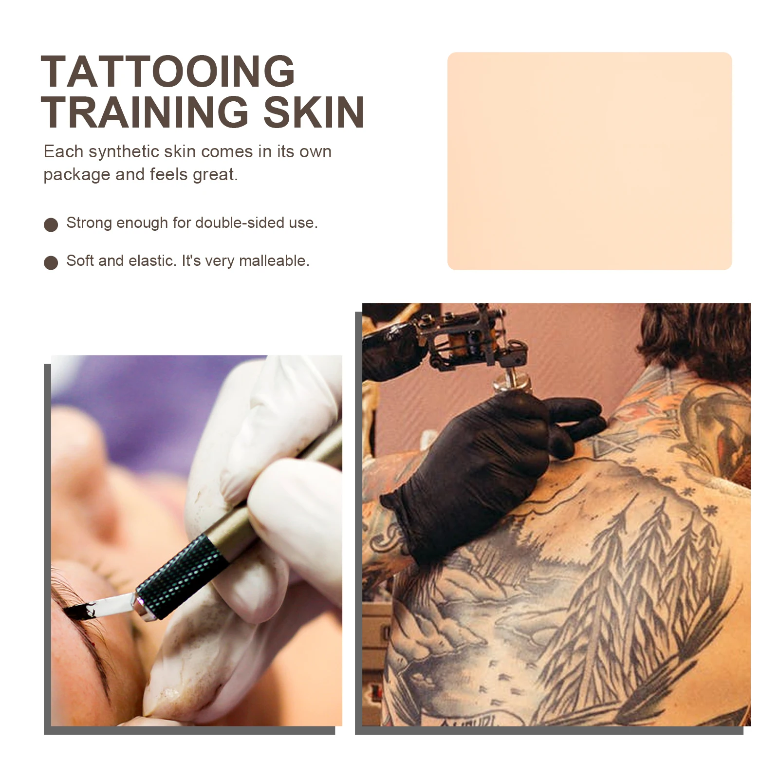 

6pcs Silicone Practice Skin Artificial Tattoos Training Supply Simulated Yellow Realistic Tattooing Tool For Body Art Safe Long