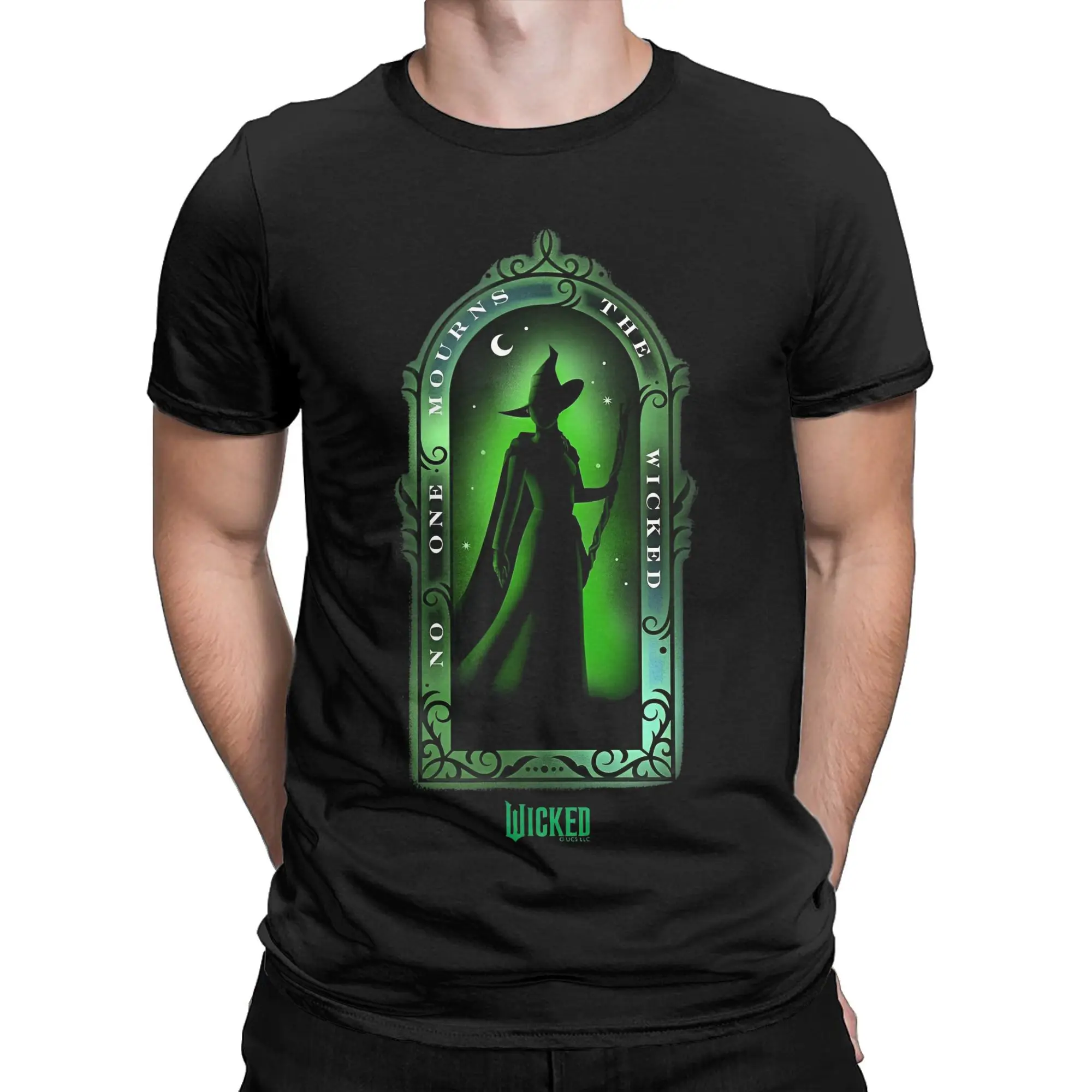 Men T-Shirt Wicked Elphaba No One Mourns Funny Pure Cotton Tee Shirt Short Sleeve Magic Movie T Shirt Round Collar Tops Big Size