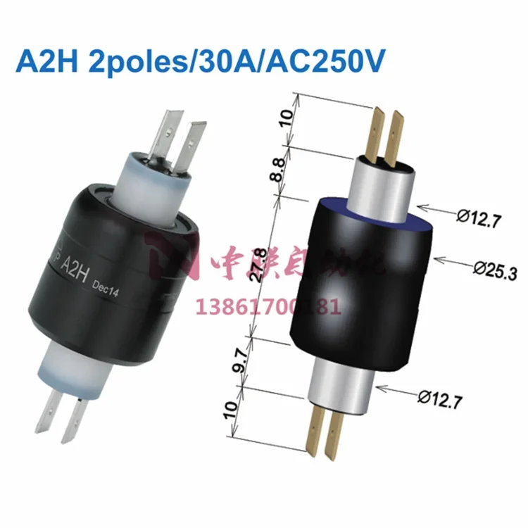 A2H mercury conductive slip ring rotary connector MERCOTAC M230 collector ring 2 way 30A